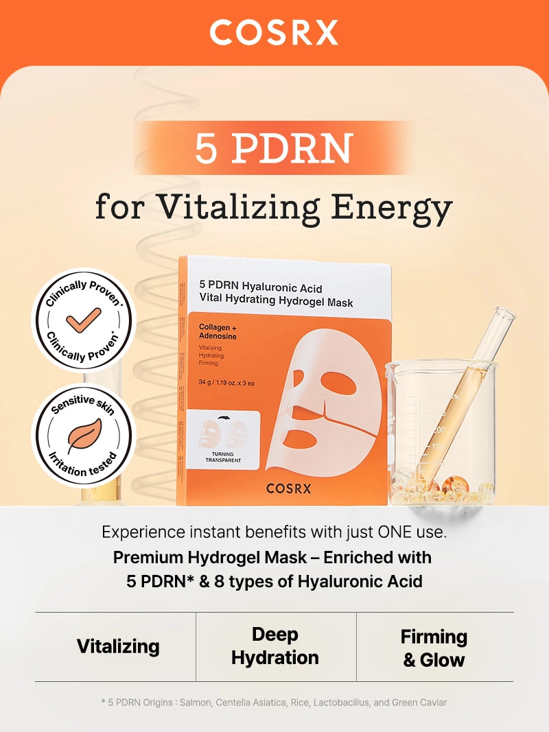 COSRX 5 PDRN Hyaluronic Acid Vital Hydrating Hydrogel Mask - Image 3